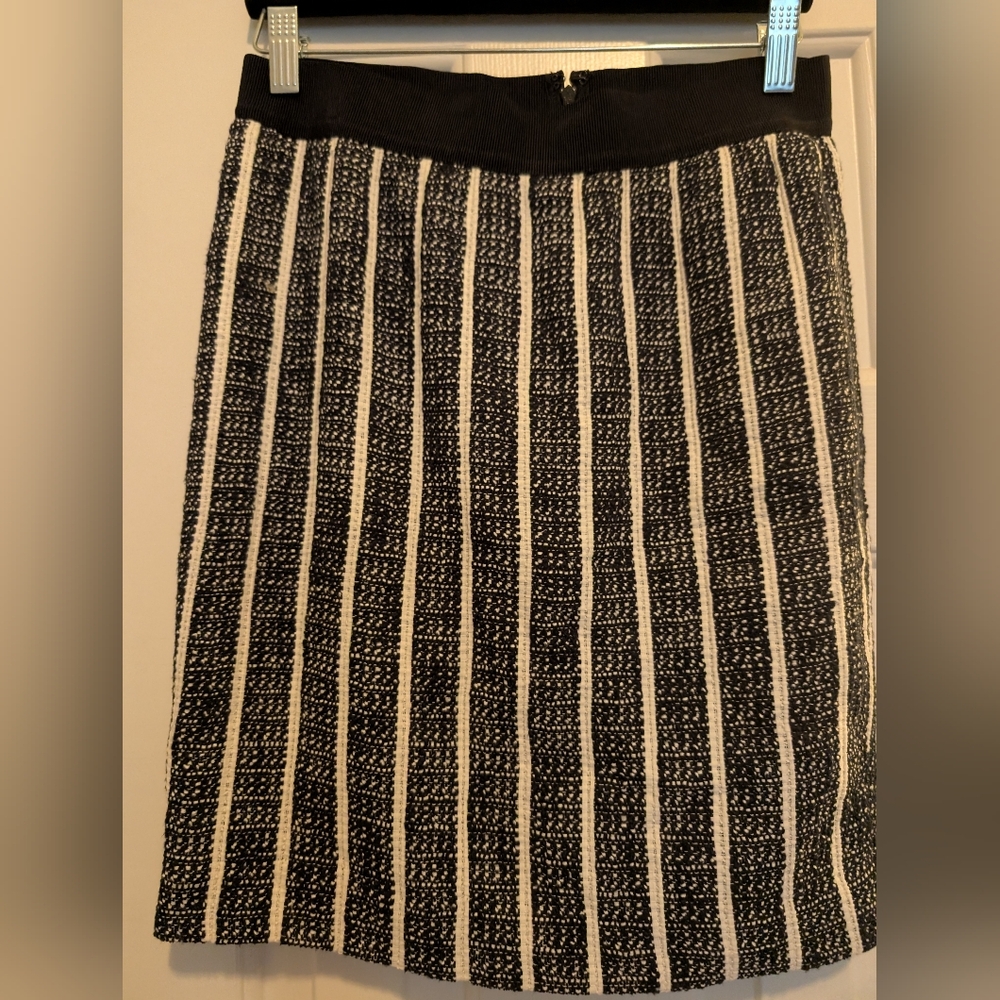 Black and White Striped Women's Skirt
